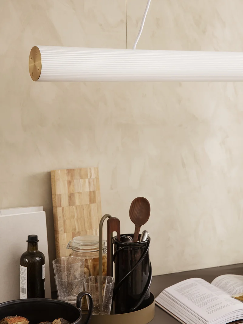 Vuelta Pendant II 100 cm – White / Brass