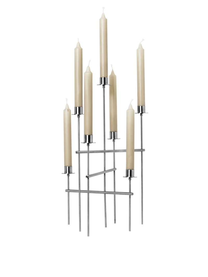 Elysia Candelabra – Brushed Stainless Steel