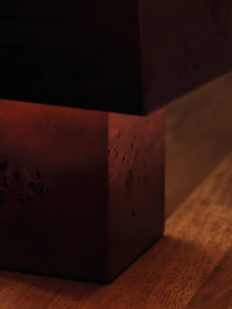 Burl Table Lamp – Dark Stained Burl