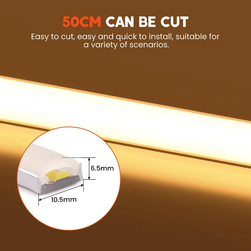 220V COB LED Neon Strip Light - Tuya Smart WiFi Bluetooth Dimmable, IP68, 288 LEDs/m