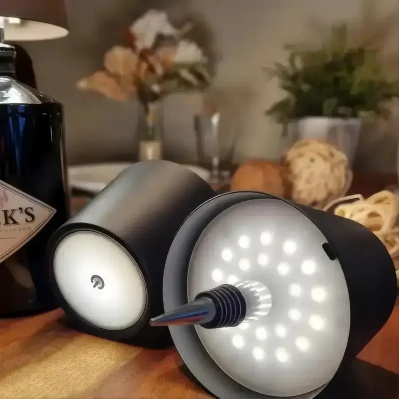 Rechargeable LED Bottle Lamp - Cordless Wine Bottle Light Insert, Dimmable Table Decor