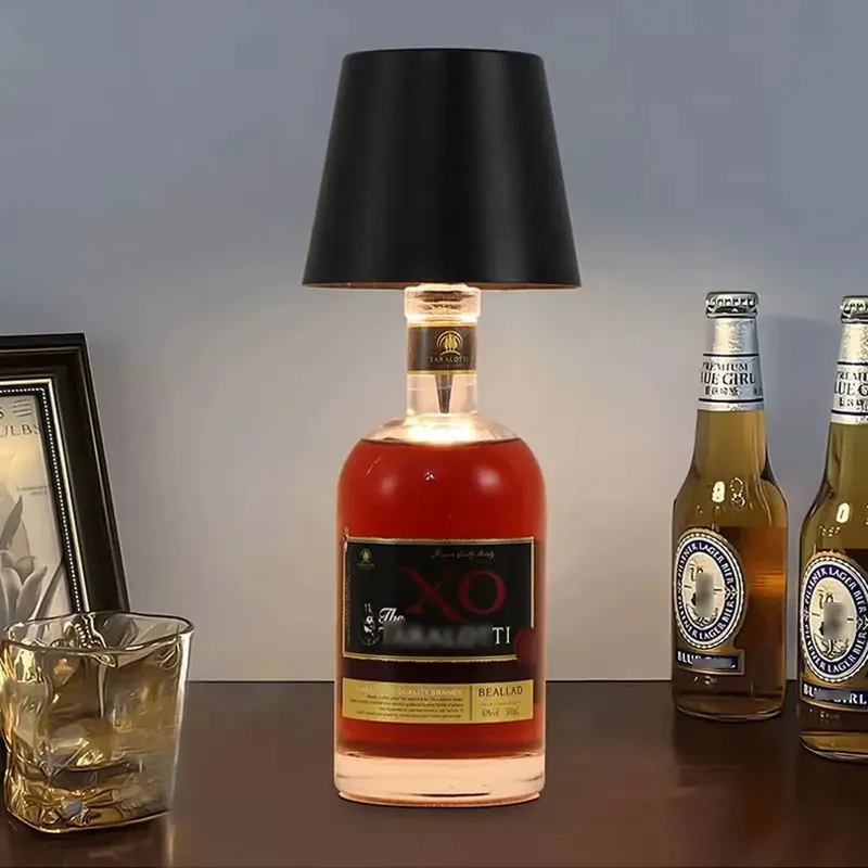 Rechargeable LED Bottle Lamp - Cordless Wine Bottle Light Insert, Dimmable Table Decor