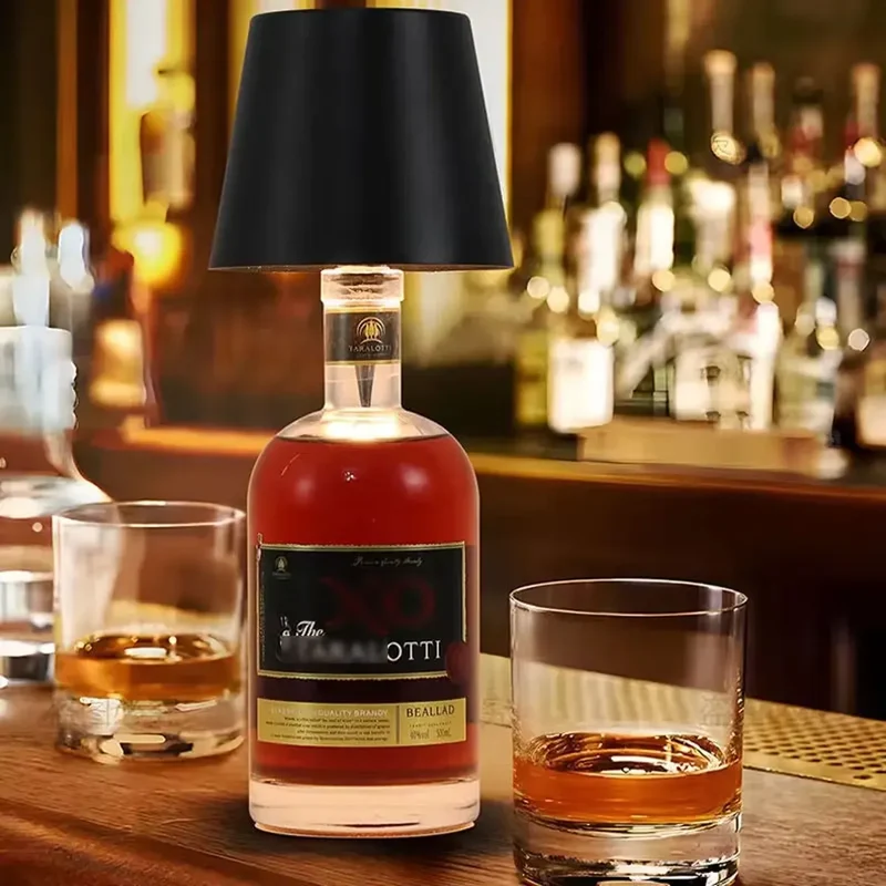 Rechargeable LED Bottle Lamp - Cordless Wine Bottle Light Insert, Dimmable Table Decor