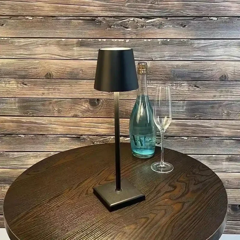 Sculptural Cordless LED Table Lamp - 3-Color Touch Dimming, USB-C Rechargeable, IP54 Waterproof