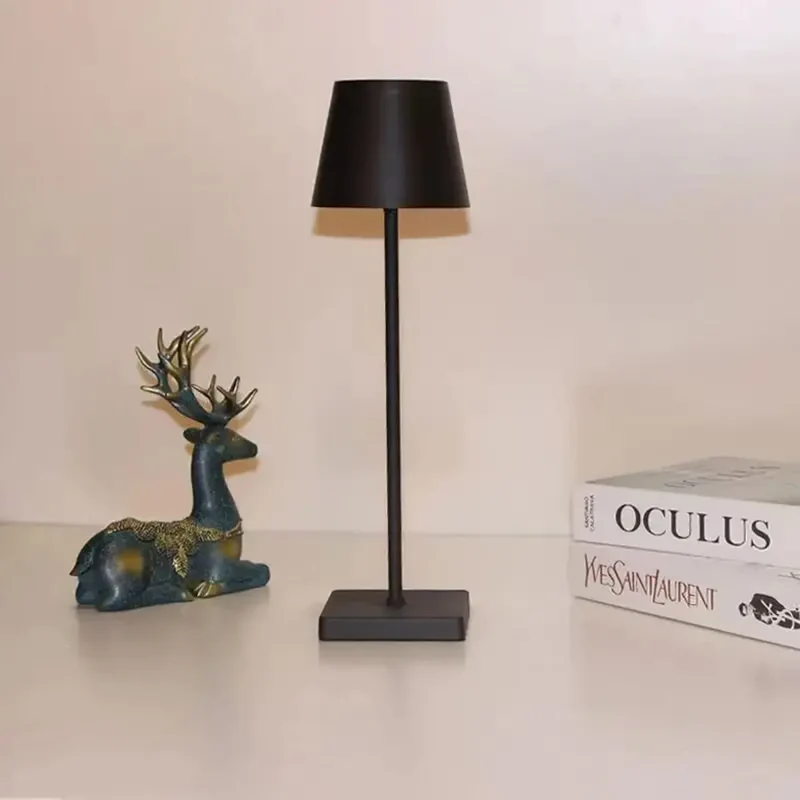 Sculptural Cordless LED Table Lamp - 3-Color Touch Dimming, USB-C Rechargeable, IP54 Waterproof