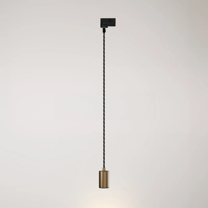 Lampe à suspension avec Spot GU10 Bispot pour système sur rail - Bronze satiné / Noir