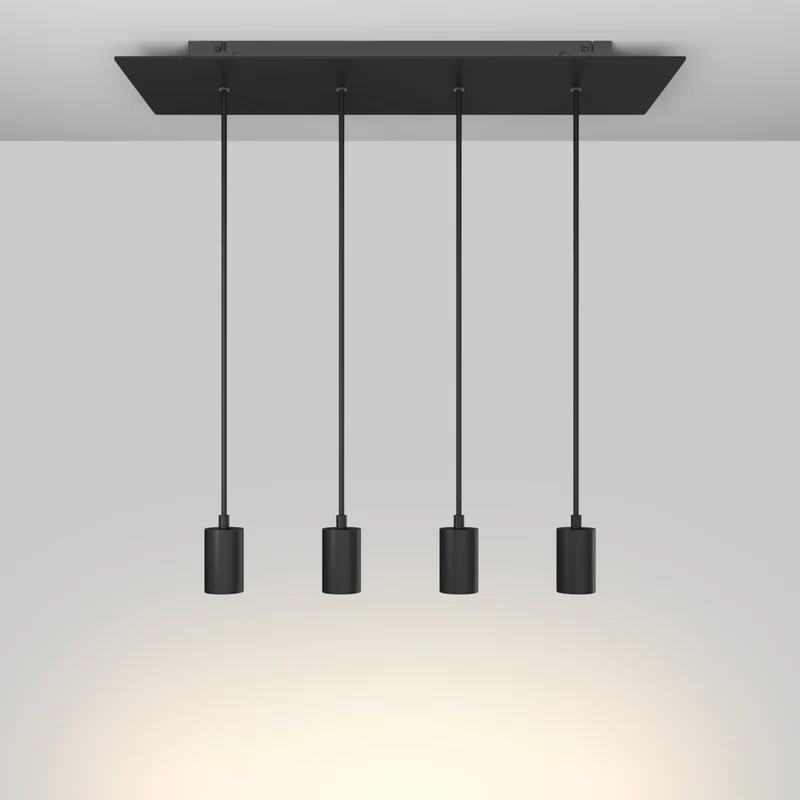 Lampe à suspension avec 4 Spots GU10 Bispot - Noir