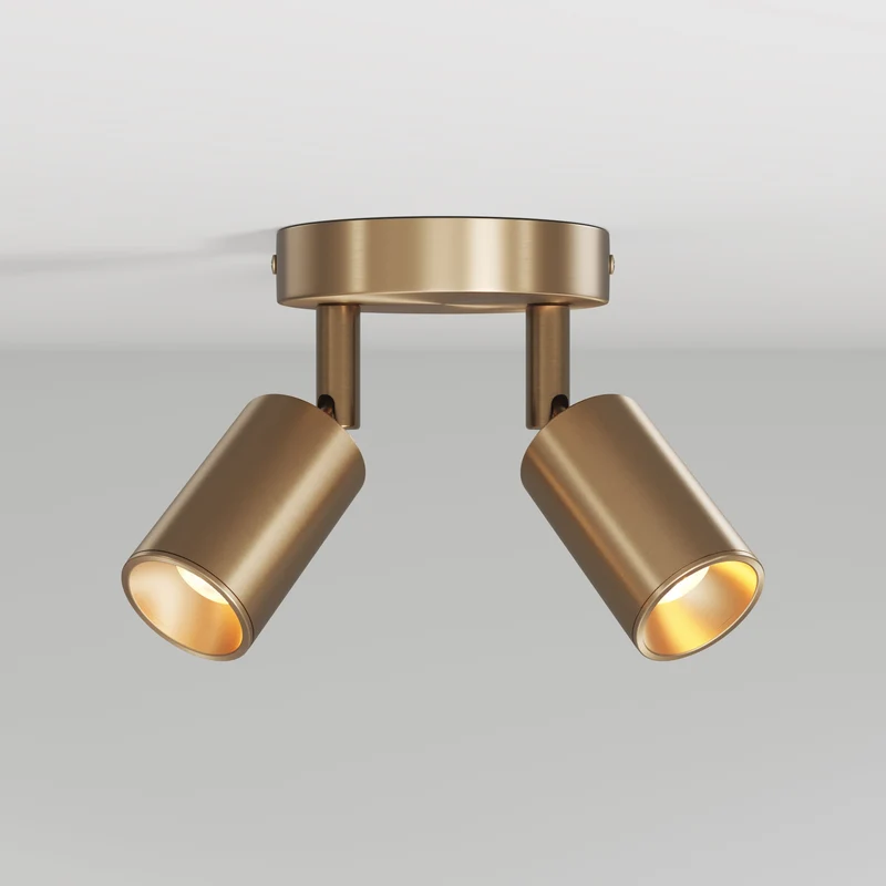 Applique ou plafonnier avec 2 Spots GU10 Bispot orientables - Bronze satiné