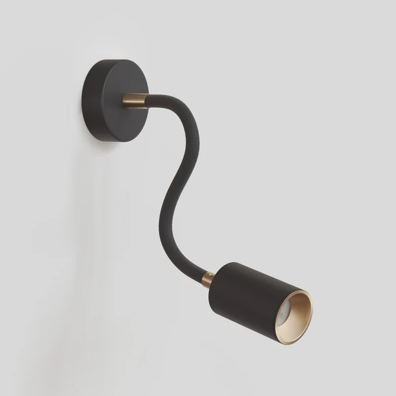 Applique ou plafonnier avec Spot GU10 Bispot et bras orientable Flex 30 cm - Noir / Bronze satiné