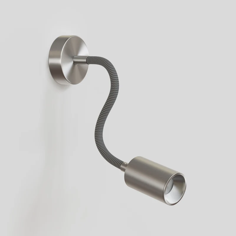 Lampe murale ou plafond avec Spot GU10 Bispot et bras orientable Flex 30 cm - Titane satiné