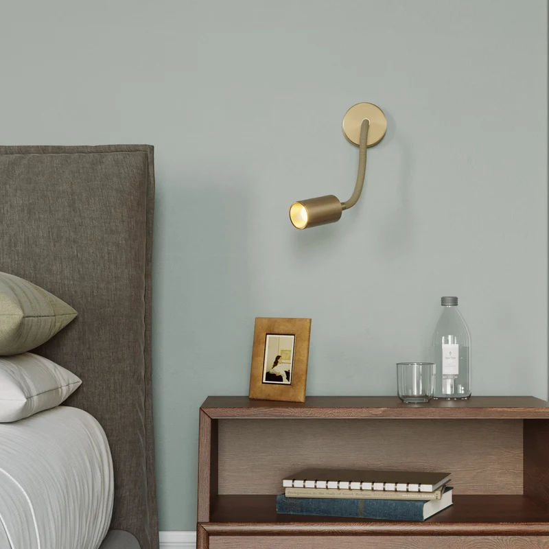 Lampe murale ou plafond avec Spot GU10 Bispot et bras orientable Flex 30 cm - Bronze satiné