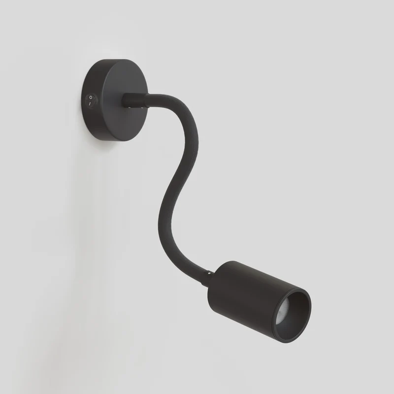 Applique ou plafonnier avec Spot GU10 Bispot et bras orientable Flex 30 cm - Noir