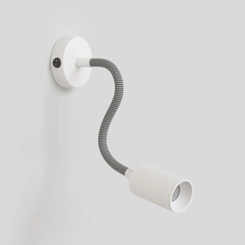 Applique ou plafonnier avec Spot GU10 Bispot et bras orientable Flex 30 cm - Blanc mat