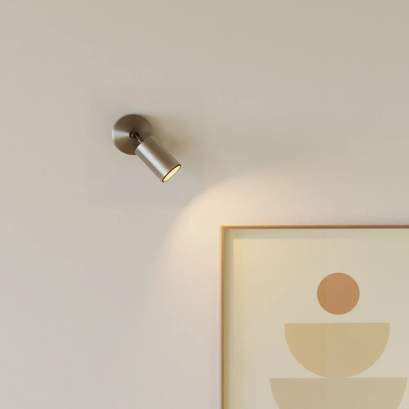Spot GU10 orientable pour mur ou plafond Bispot - Titane satiné / Noir
