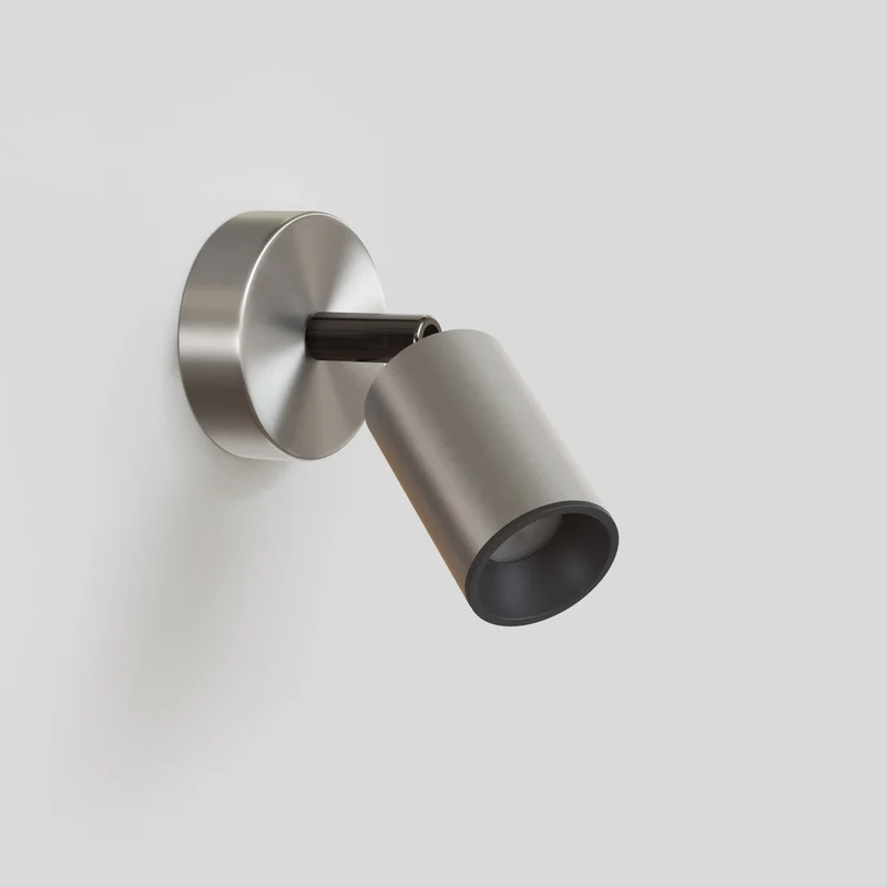 Spot GU10 orientable pour mur ou plafond Bispot - Titane satiné / Noir