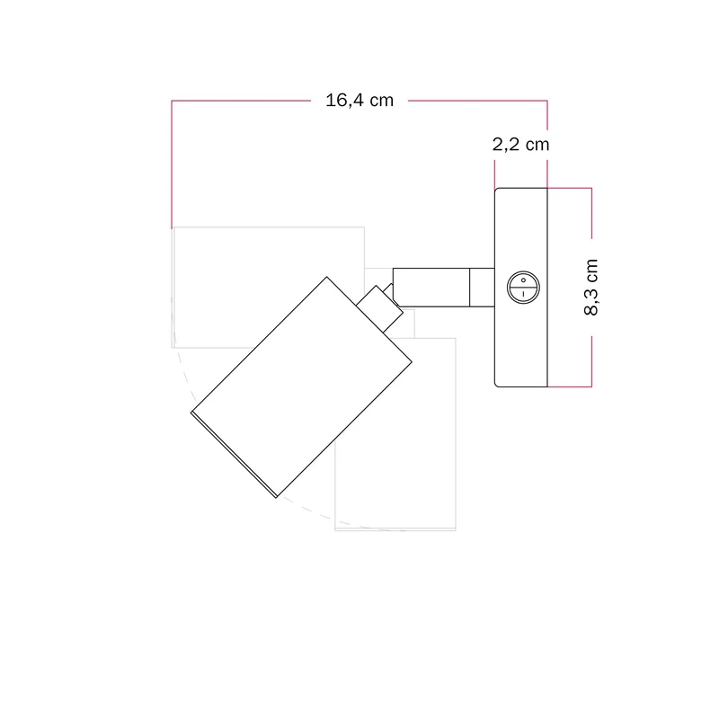 Spot GU10 orientable pour mur ou plafond Bispot - Titane satiné / Noir