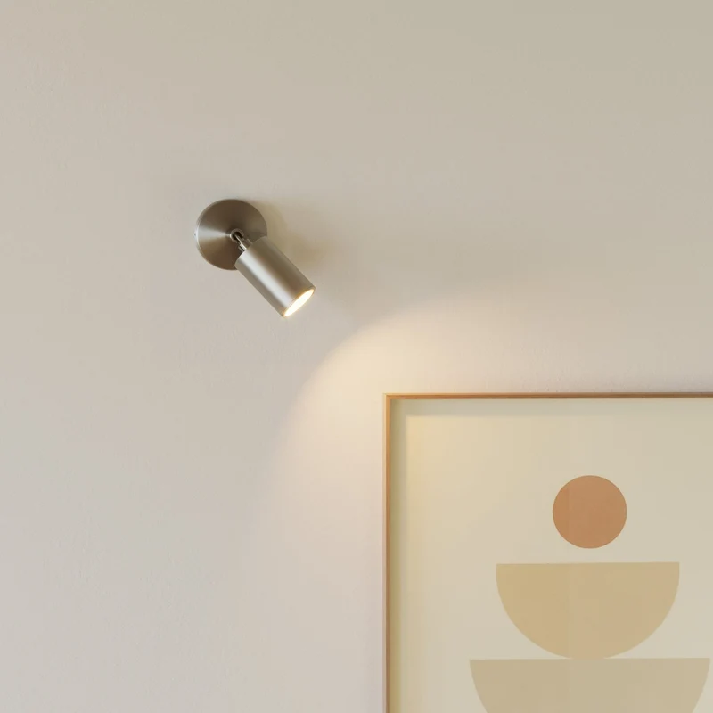 Spot GU10 orientable pour mur ou plafond Bispot - Titane satiné