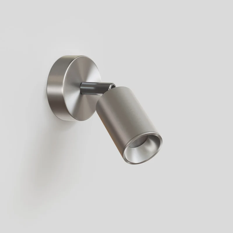 Spot GU10 orientable pour mur ou plafond Bispot - Titane satiné