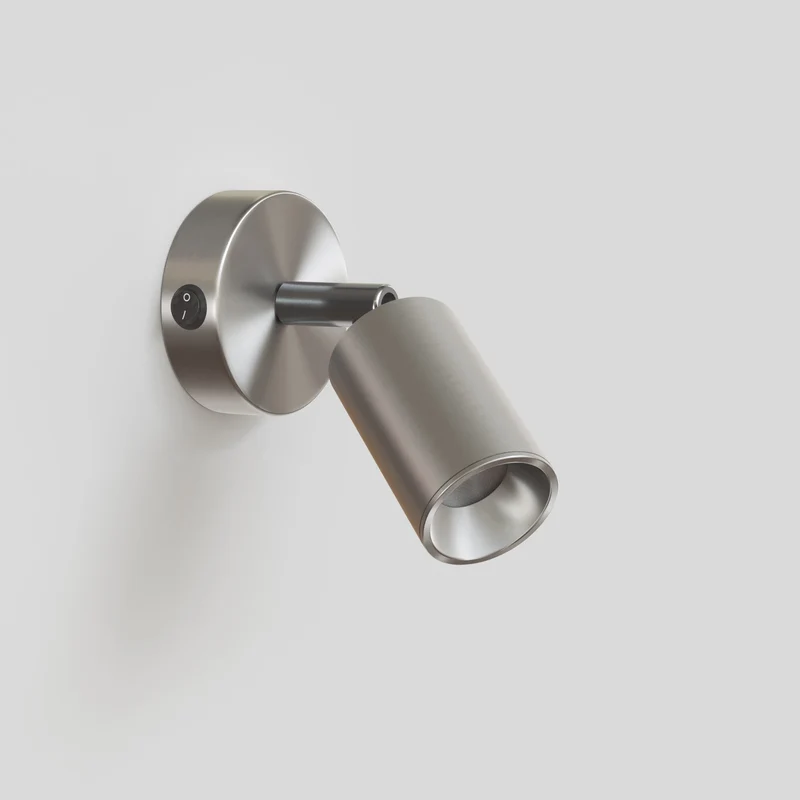 Spot GU10 orientable pour mur ou plafond Bispot - Titane satiné