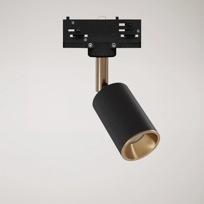 Spot orientable Bispot pour système sur rail - Noir / Bronze satiné