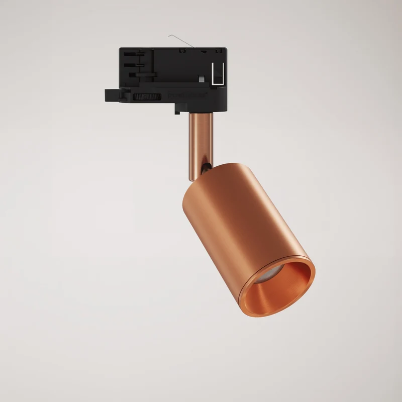 Spot orientable Bispot pour système sur rail - Cuivre satiné