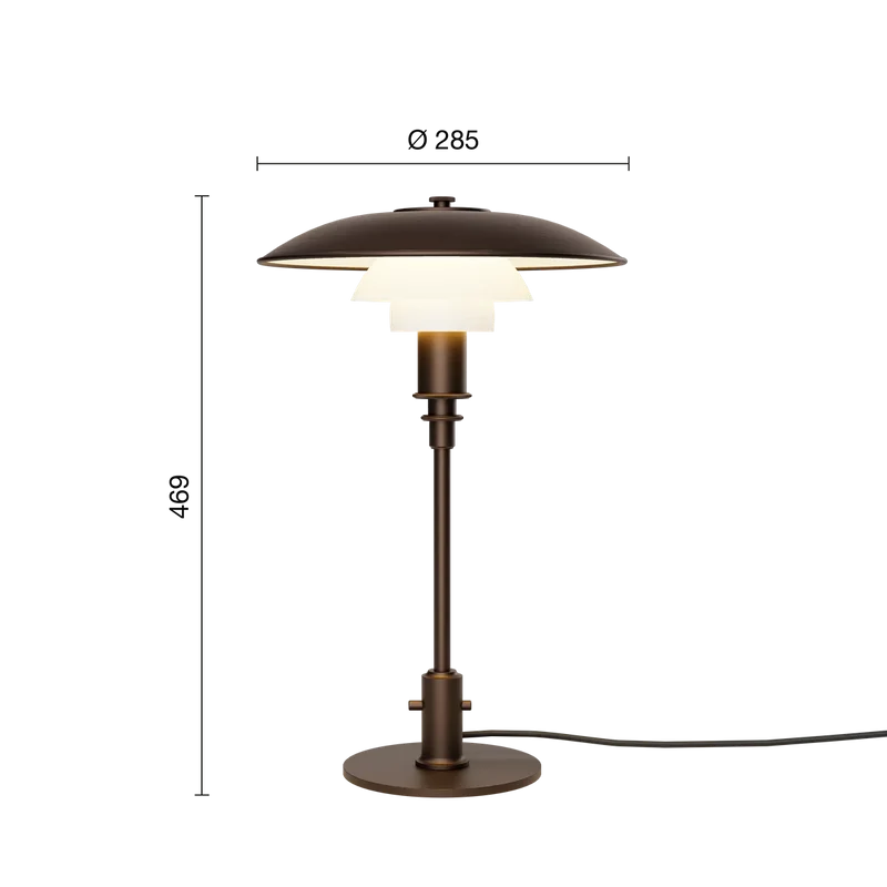 PH 3/2 Aged Brass Opal Table Lamp