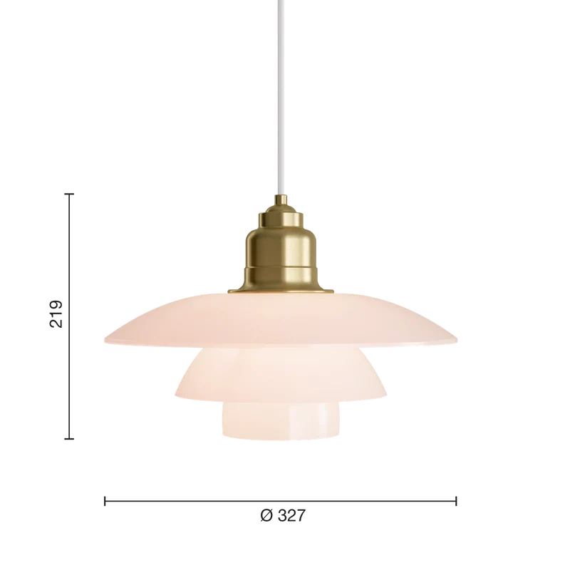 PH 3½-3 Pale Rose Brass Pendant