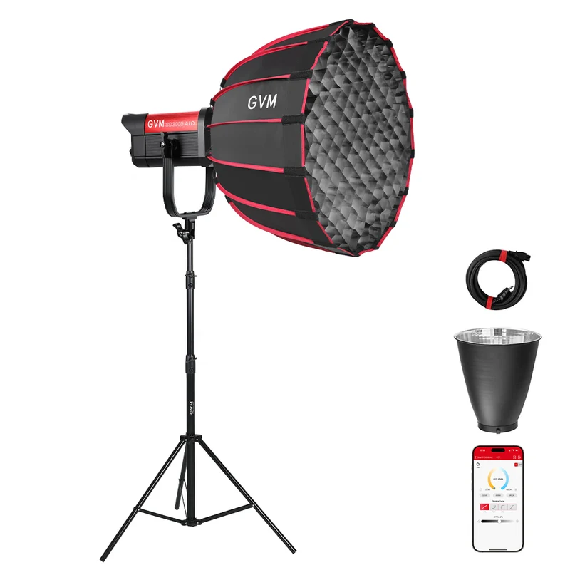 GVM SD300B AIO 300W Bi-Color Monolight With Softbox