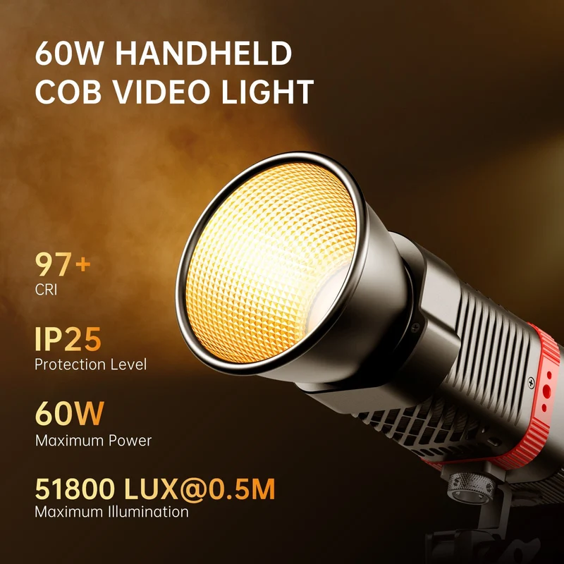 (Open Box) GVM PL60B Bi-Color Pocket LED Monolight Wihout Barrery