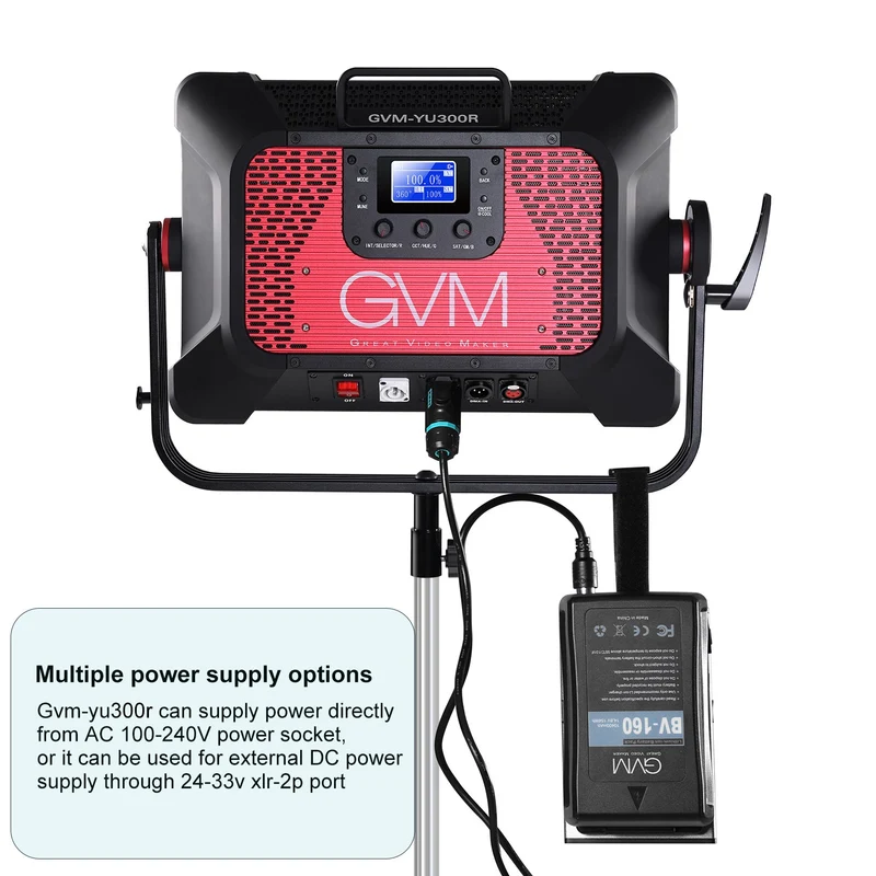 (Open Box) GVM YU300R Led Video Lights Panel Rgb And Bi-Color Studio Light