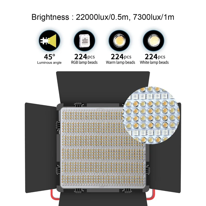 (Open Box) GVM 1200D 50W RGB LED Light Panel （3-Light Kit）
