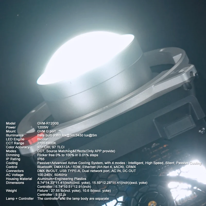 (Open Box)Reign R1200B 1200W Bi-Color Integrated Spotlight