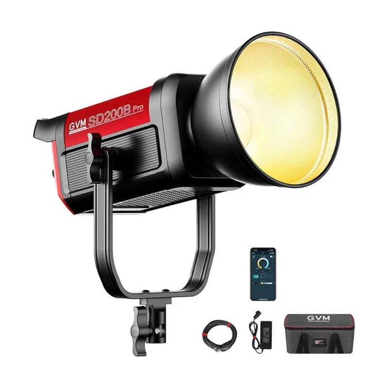 GVM PRO SD200B 200W Bi-Color Mesh Bluetooth Monolight
