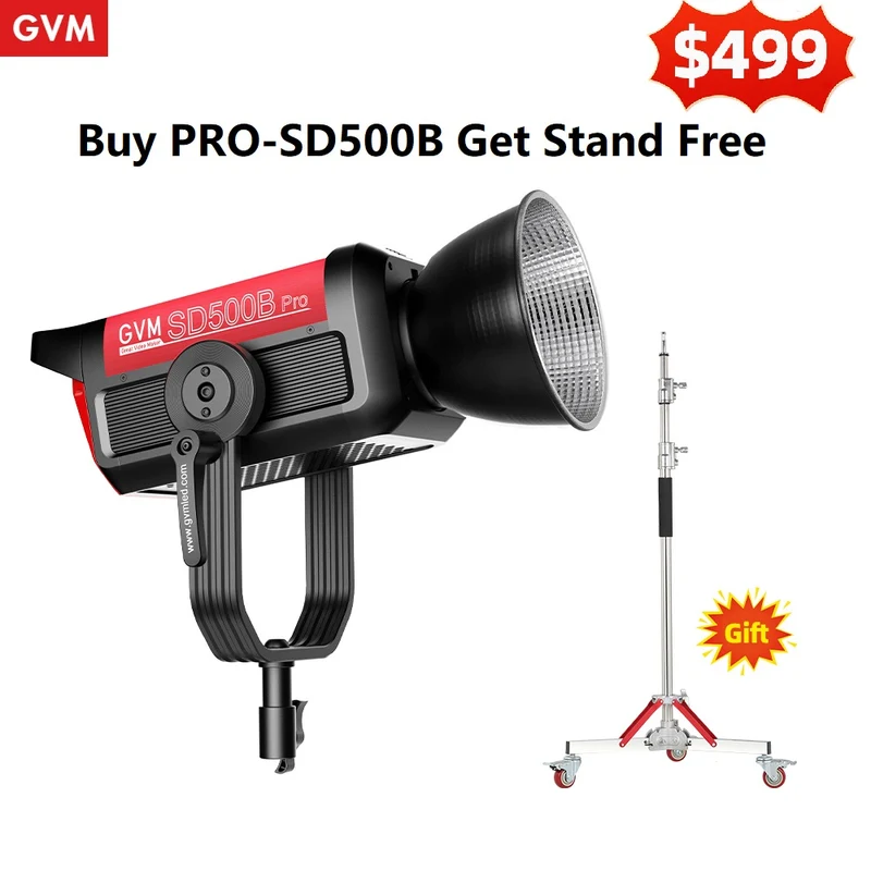 GVM PRO-SD500B 500W Bi-Color Monolight (V-mount & Mesh Bluetooth)(Includes 1 Free Stand $129.00)