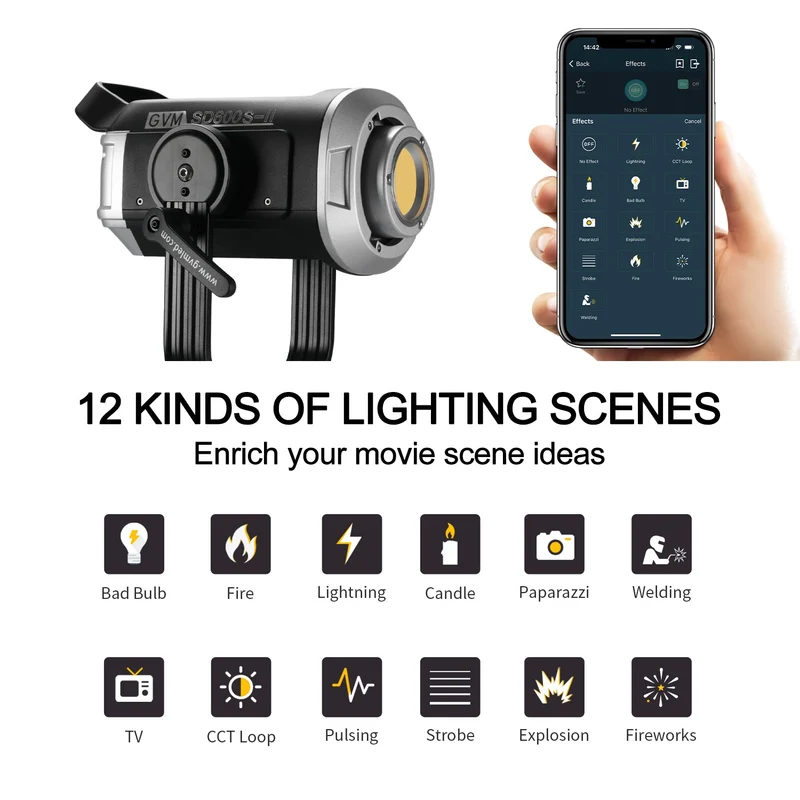 GVM SD600S-II 600W Upgraded Daylight LED Video Light