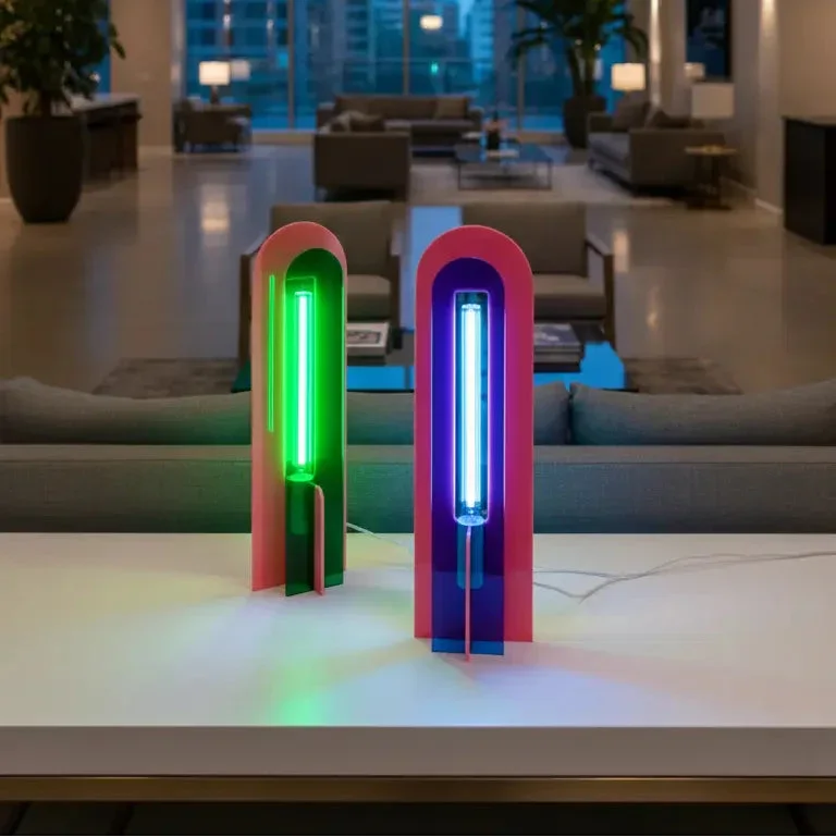 Lampe de table Andy – Design Pop Art en acrylique coloré