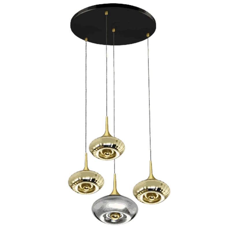 Rosace Grace 04 – Rosace design 4 verrines, finition élégante et verre soufflé