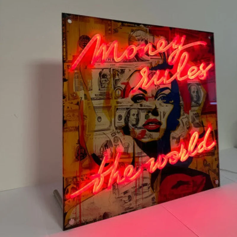 Tableau décoratif "Money Rules the World" - Message in the Frame