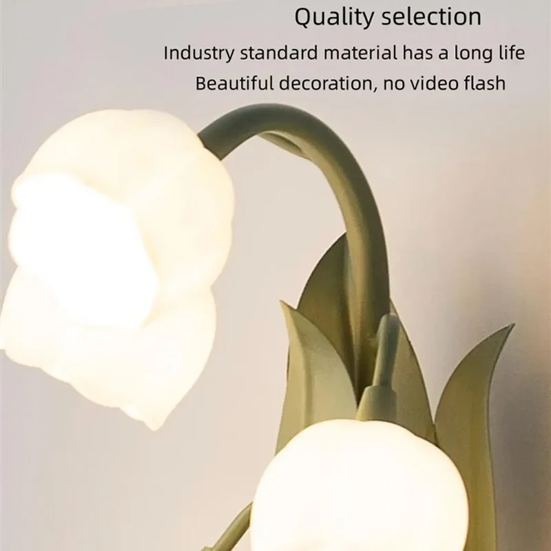 Lily of the Valley LED Table Lamp - Five Flower Shades, 3-Color, US Plug