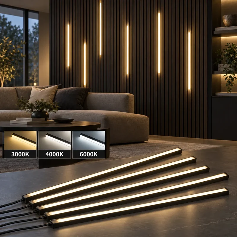 Touch Sensor Slat Wall LED Light Bar Kit - Self-Adhesive, 50/100cm