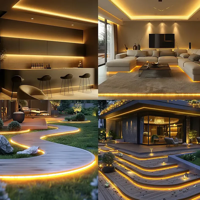 High-Density COB Neon Strip Light - 220–240V EU Plug, IP67, 288 LEDs/m