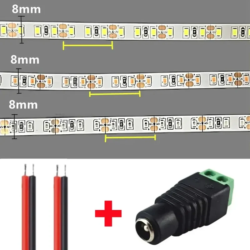SMD 2835 LED Strip Lights 120 LEDs/m - DC12V/24V, 9 Colors, Flexible & Cuttable