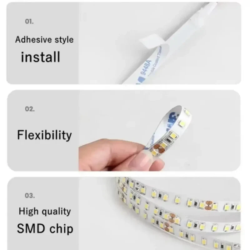 SMD 2835 LED Strip Lights 120 LEDs/m - DC12V/24V, 9 Colors, Flexible & Cuttable