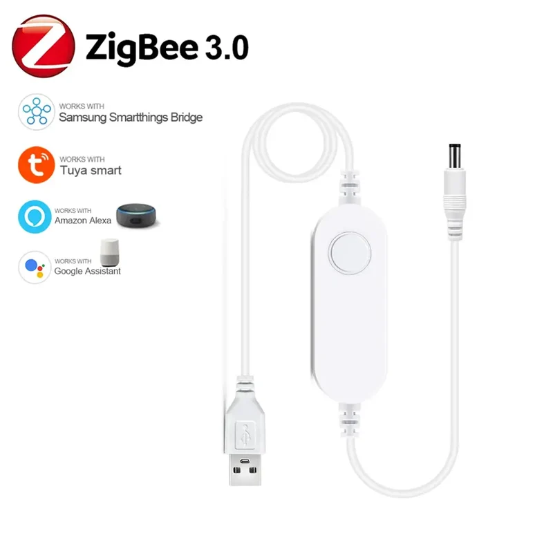 Tuya Zigbee 3.0 COB LED Strip Light - 5V USB, Dimmable 320 LEDs/m, Works with Alexa Google