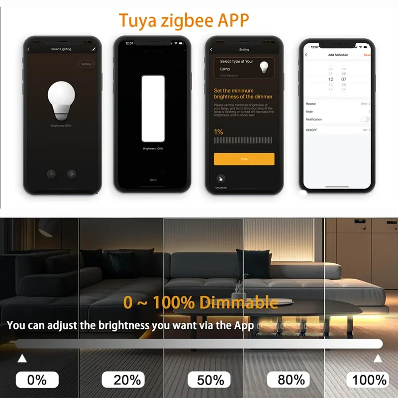 Tuya Zigbee 3.0 COB LED Strip Light - 5V USB, Dimmable 320 LEDs/m, Works with Alexa Google