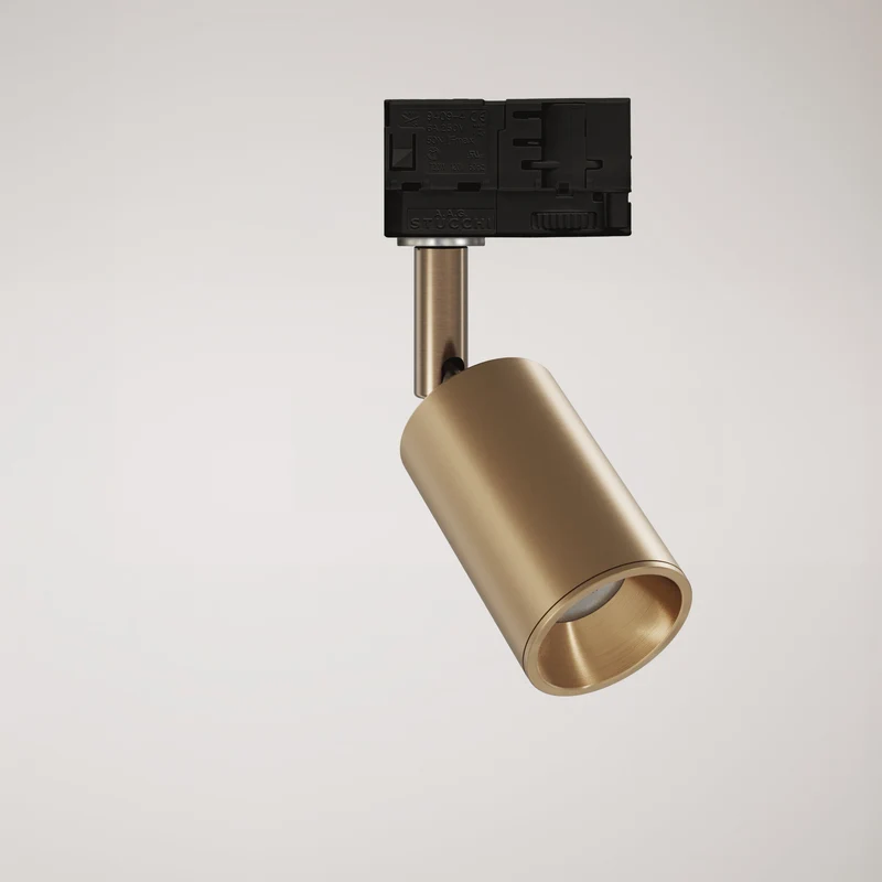 Spot orientable Bispot pour système à rail - Bronze satiné