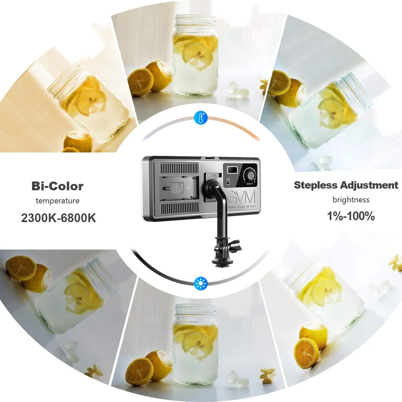 GVM 20W Bi-Color Video Light On-Camera Light