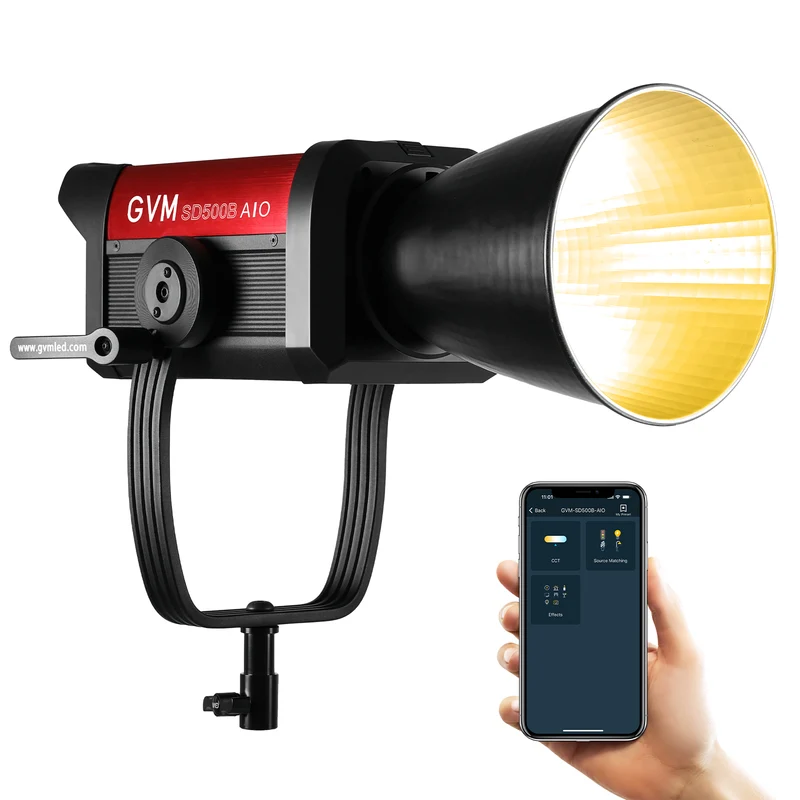 GVM SD500B AIO 500W Bi-Color Integrated Spotlight（2-Light kit）