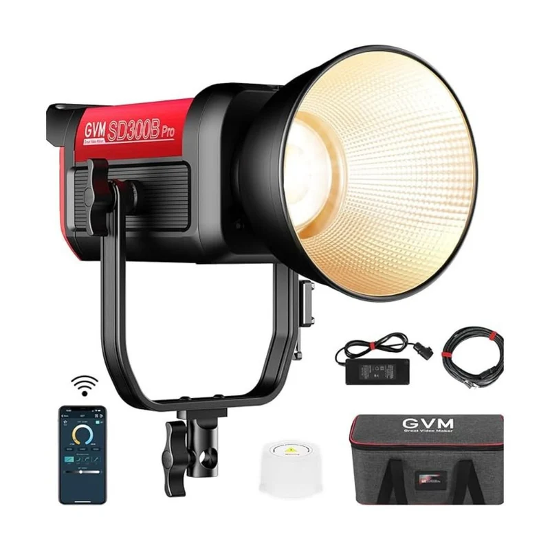 (Open Box)GVM PRO-SD300B 300W Bi-Color Monolight V-mount Mesh Bluetooth
