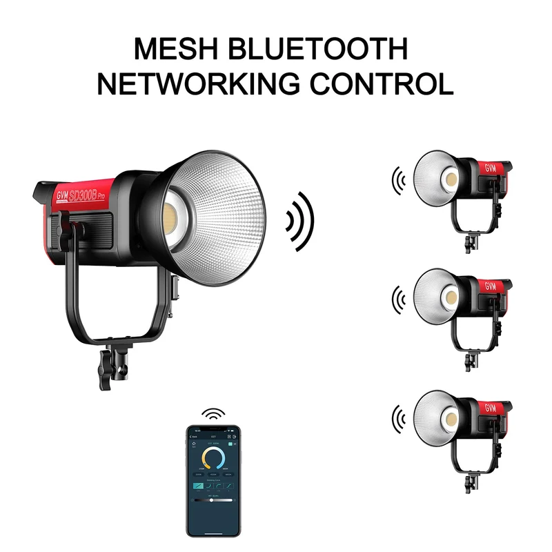 (Open Box)GVM PRO-SD300B 300W Bi-Color Monolight V-mount Mesh Bluetooth